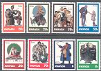 Norman Rockwell - Set of 8 Rwanda, 1981